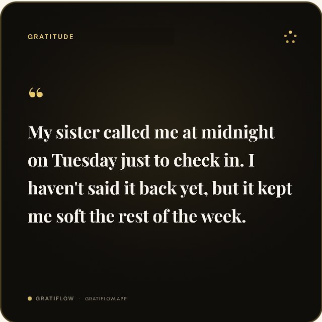 A dark gold gratitude card generated by GratiFlow, ready to share